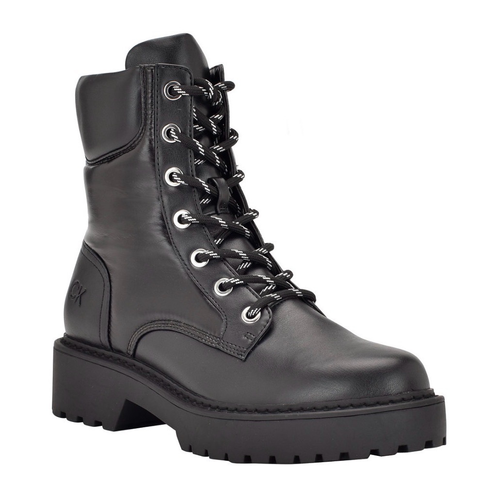Calvin Klein Black Combat Boots